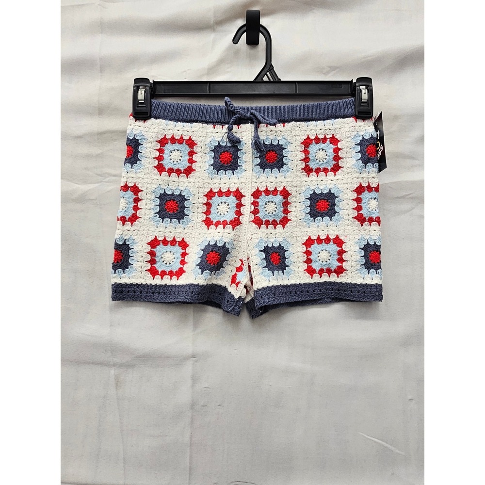 Art Class Girls Crochet Granny Square Shorts Multicolor Cotton Blend Size Small